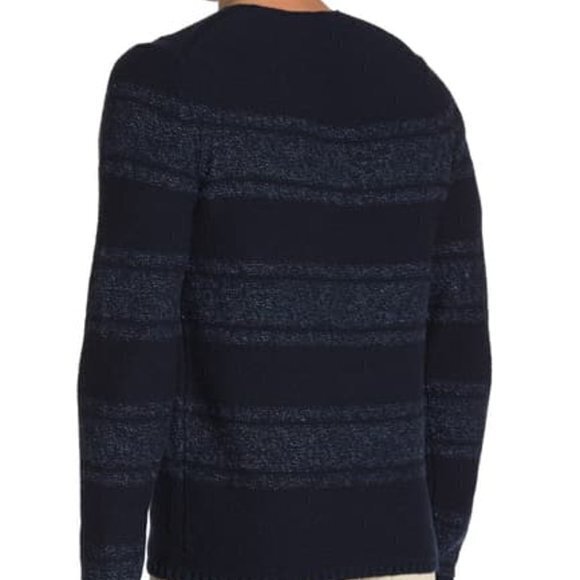 New Vince Textured Knit Stripe Print Crew Neck Sweater - Picture 4 of 4